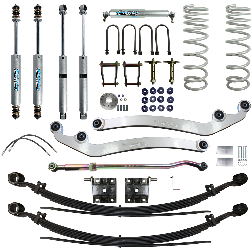 Superior Engineering 4 Inch (100mm) Lift Kit Suitable For Toyota LandCruiser 76 Series 8/2016 on 4.5lt V8 - SUP-76G2-8-KIT-4INCH